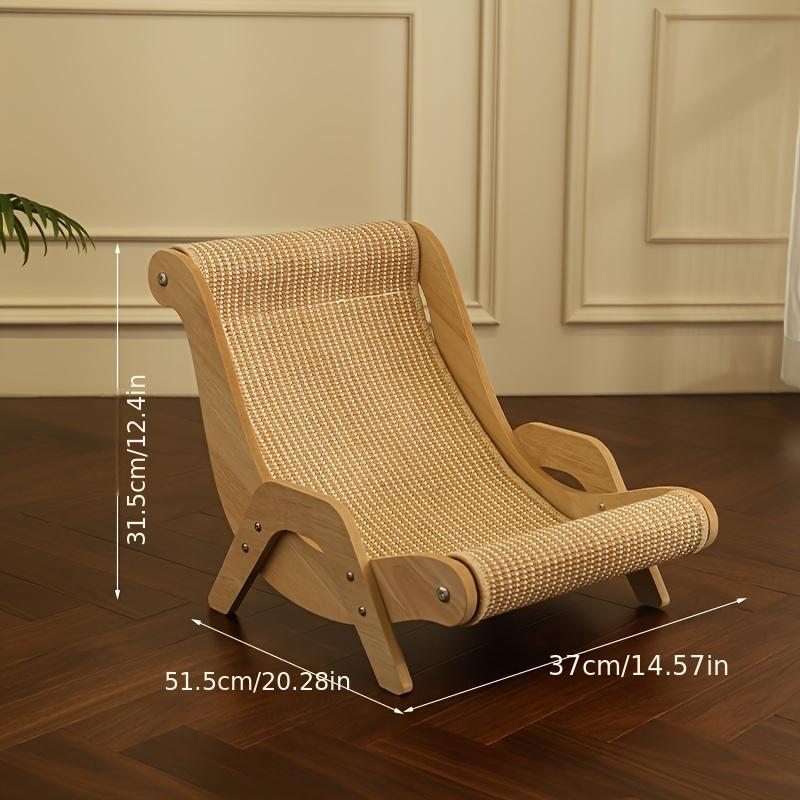 2-in-1 Cat Hammock And Scratching Post Durable Linen Rope Pet Chair 