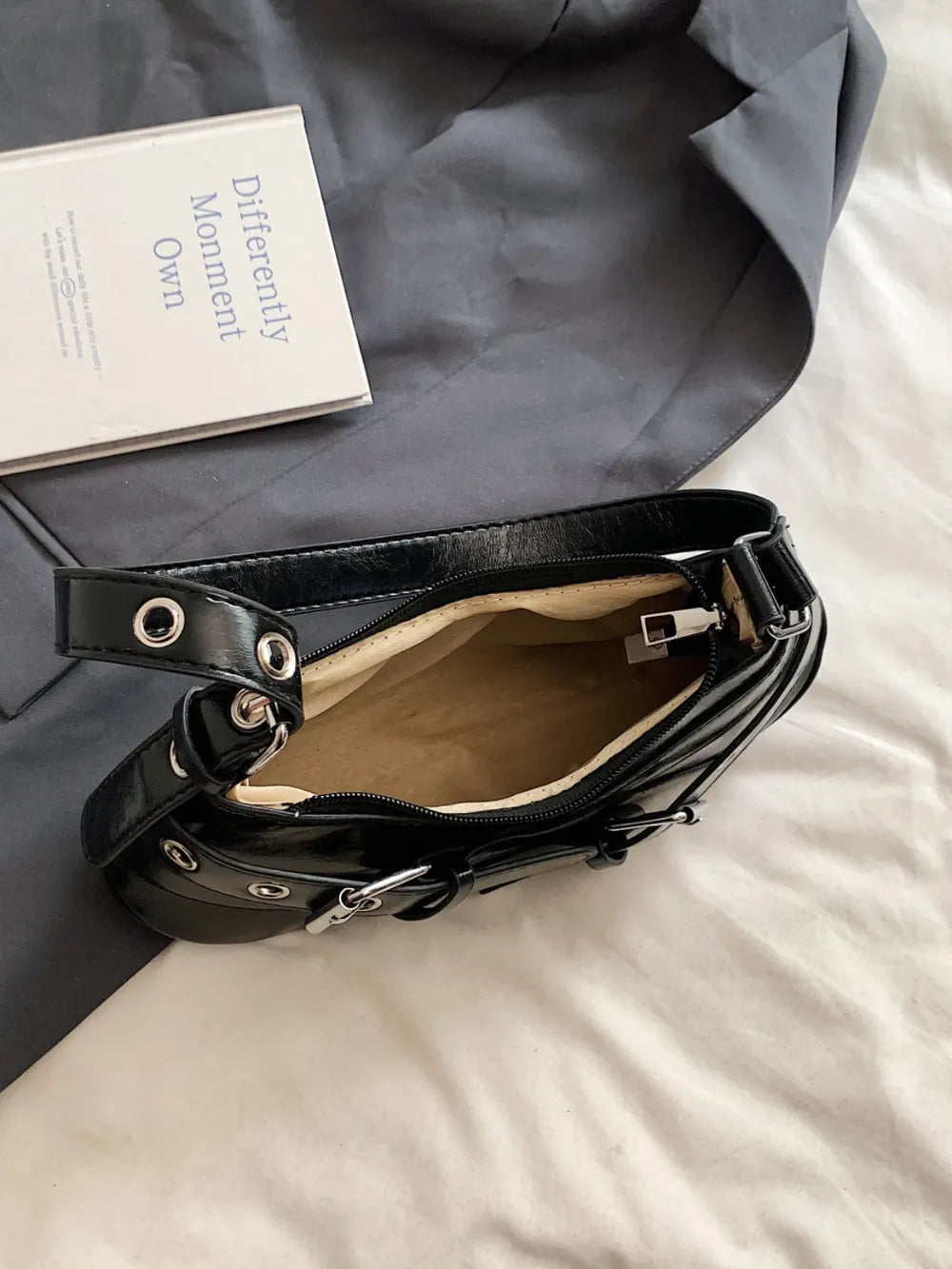 PU Leather Buckle Shoulder Bag - LaTezza Online Shop
