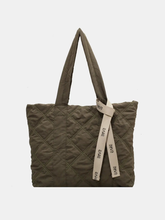 Quilted Nylon Large Tote Bag - LaTezza Online Shop