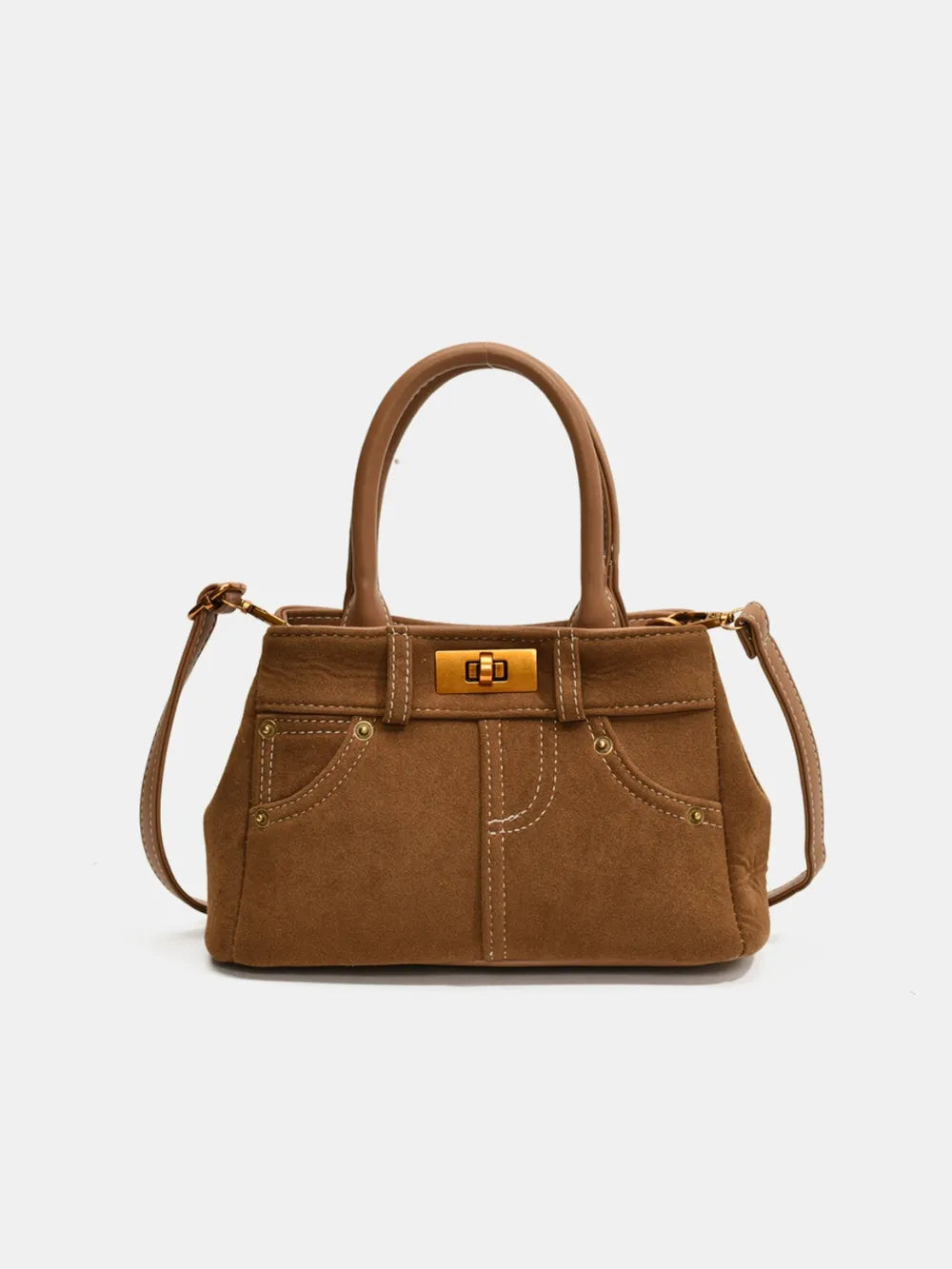 Suede Adjustable Strap Double-Use Handbag - LaTezza Online Shop