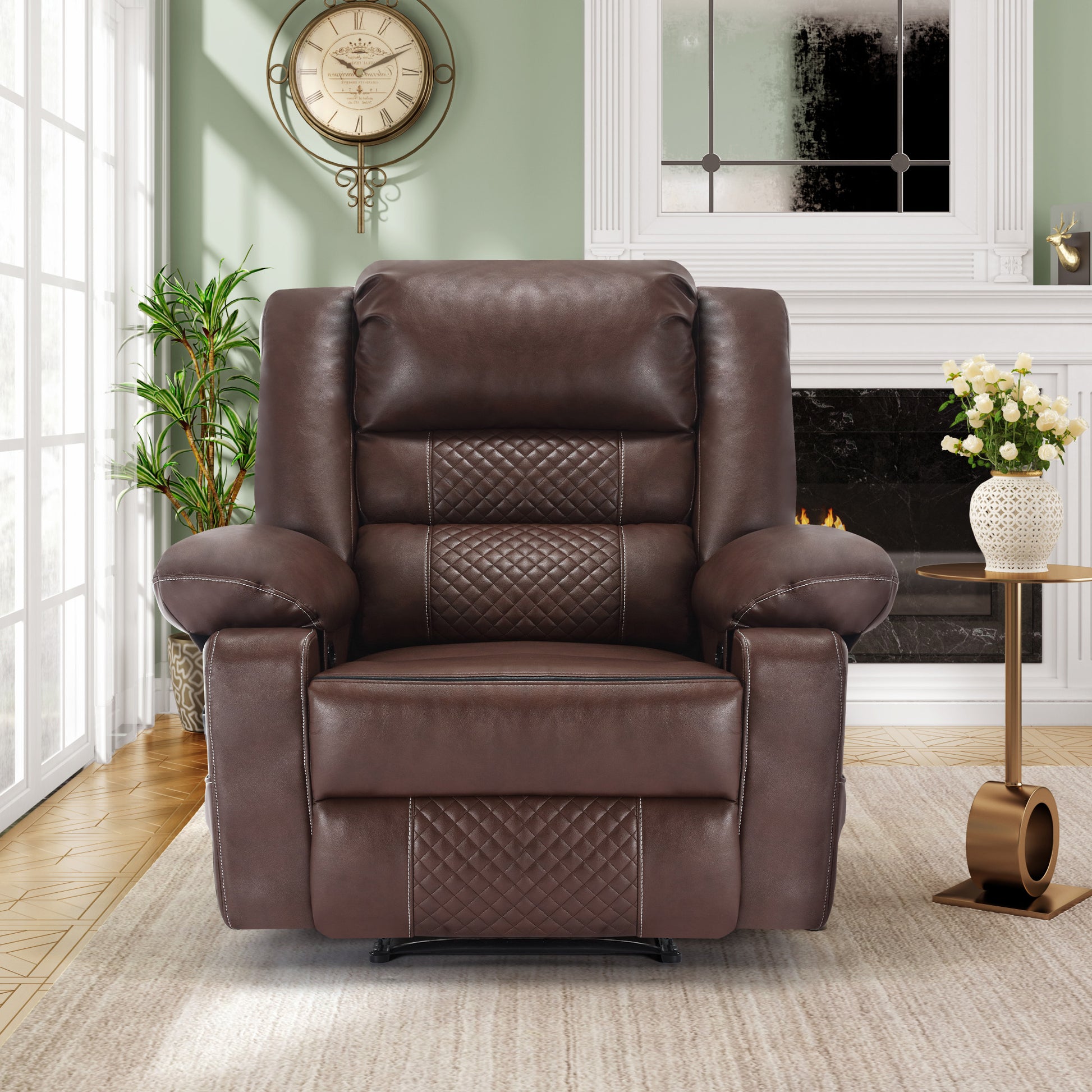 Breathable Leather Massage Recliner Chair Manual Living Room Reclining Sofa - LaTezza Online Shop