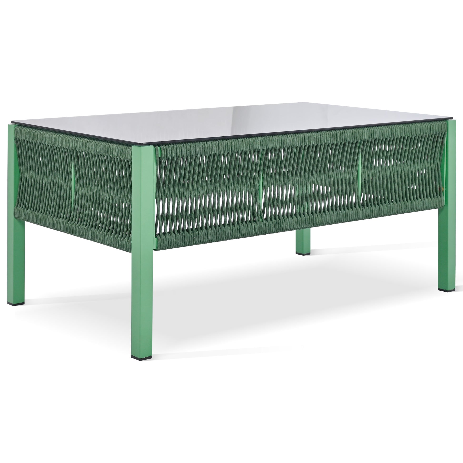 Outdoor Furniture with Tempered Glass Table,  Set Deep Seating with Thick Cushion  (Fluorescent Yellow & Green) - LaTezza Online Shop