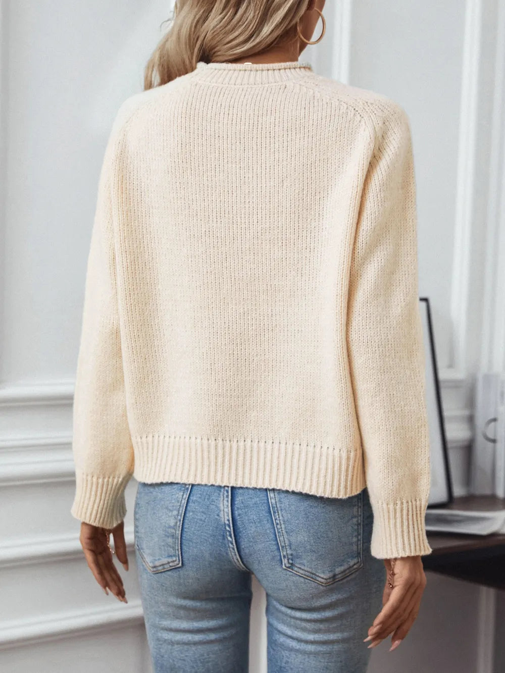Christmas Tree Round Neck Raglan Sleeve Sweater - LaTezza Online Shop
