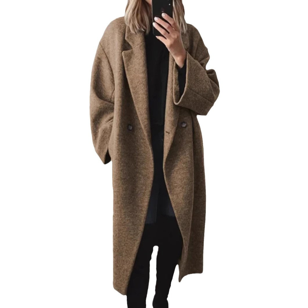 Women's multi colored and multi size woolen long windbreaker jacket - LaTezza Online Shop