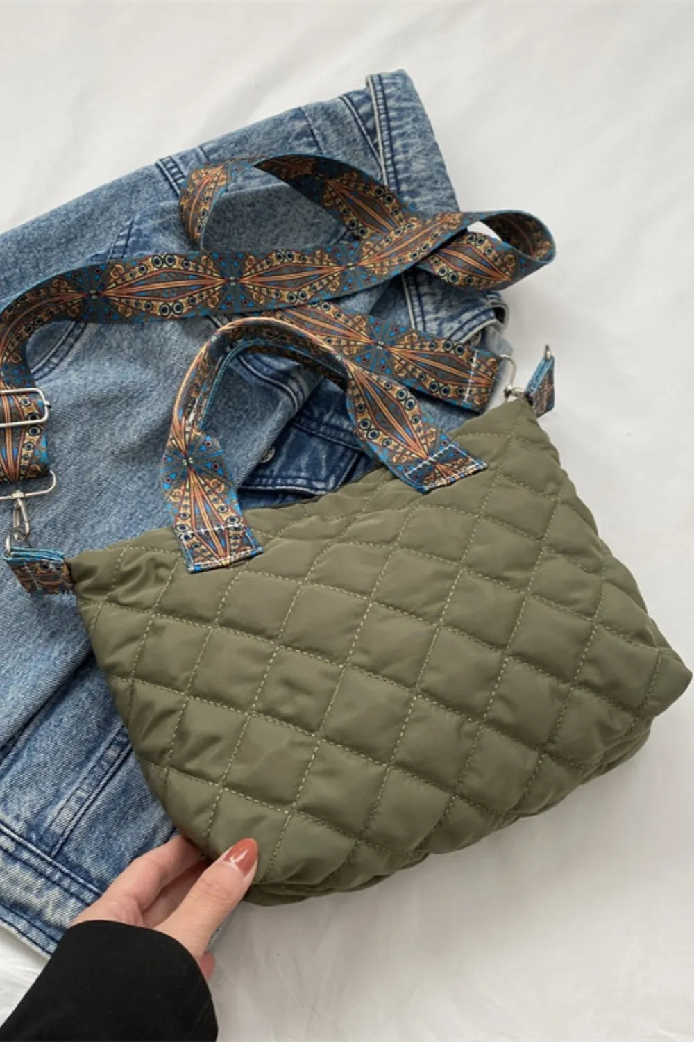 Crossbody Bag Bubble Textured Printed Strap Handbag - LaTezza Online Shop