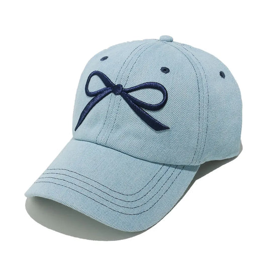 Bow Embroidered Denim Baseball Cap - LaTezza Online Shop