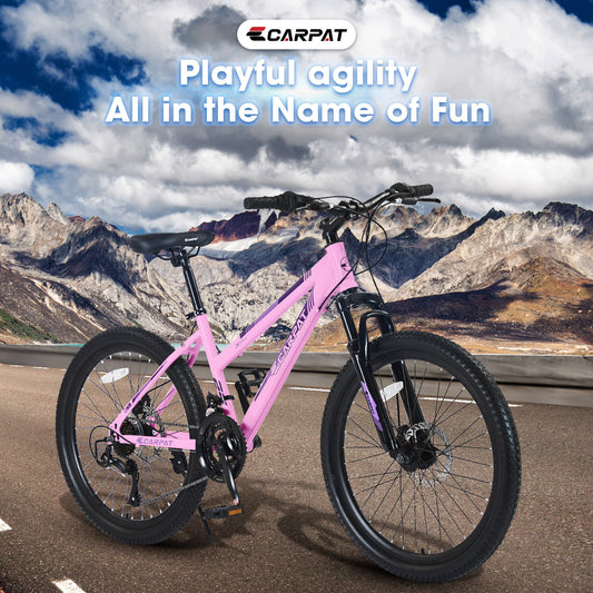 24 Inch Mountain Bike Shimano 21 Speeds With Dual Disc Brakes And 100mm Front Suspension - LaTezza Online Shop