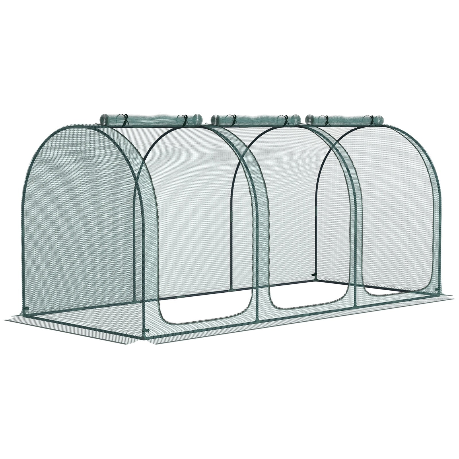 Outsunny 9' X 4' Crop Cage, Plant Protection Tent With Three Zippered Doors, Storage Bag And 6 Groun - LaTezza Online Shop