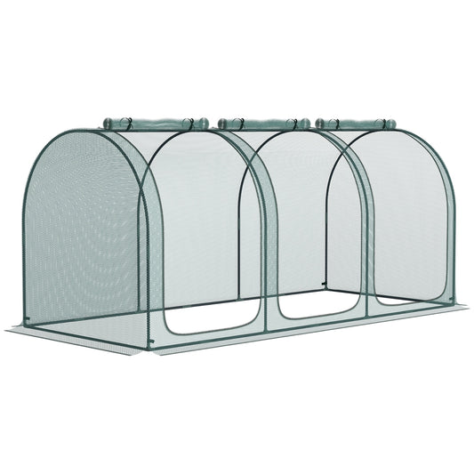 Outsunny 9' X 4' Crop Cage, Plant Protection Tent With Three Zippered Doors, Storage Bag And 6 Groun - LaTezza Online Shop