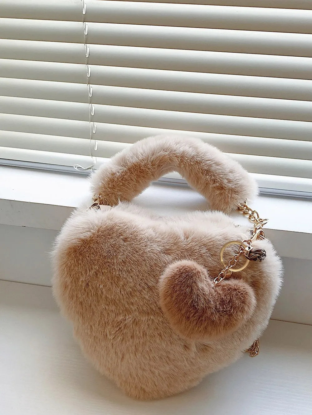 Heart Shape Faux Fur Handbag - LaTezza Online Shop