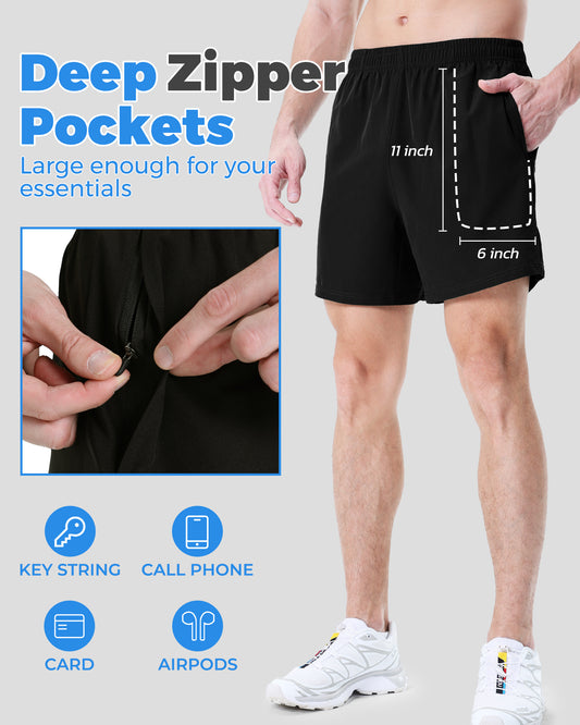 Men's Sweatpants - 3 Points Quick-dry 2 Pairs Of Black Zhangqing - LaTezza Online Shop