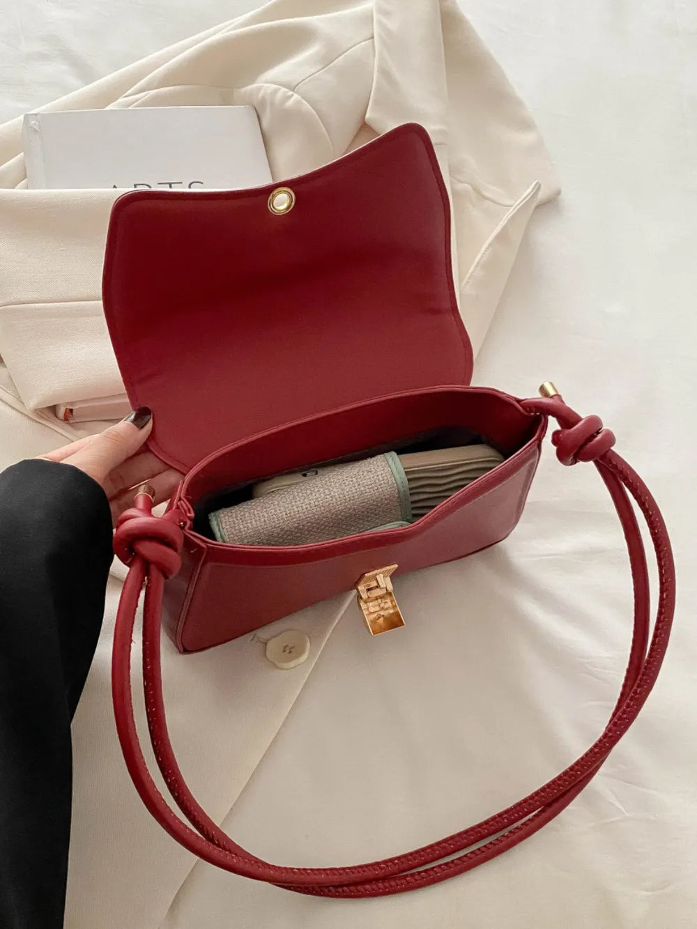 Knotted Strap PU Leather Handbag - LaTezza Online Shop