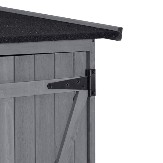Outdoor 5.3ft Hx4.6ft L Wood Storage Shed Tool Organizer,Garden Shed, Storage Cabinet with Waterproof Asphalt Roof Gray - LaTezza Online Shop