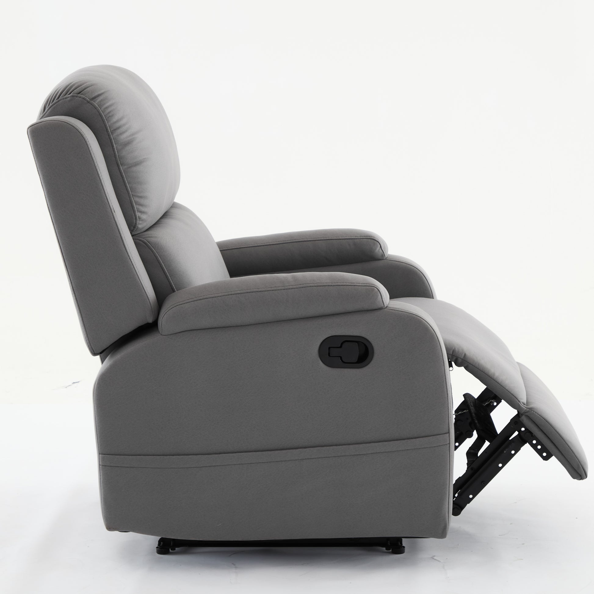 PU leather recliner massage chair with adjustable leg positions at the back, easy to reach side buttons - gray - LaTezza Online Shop