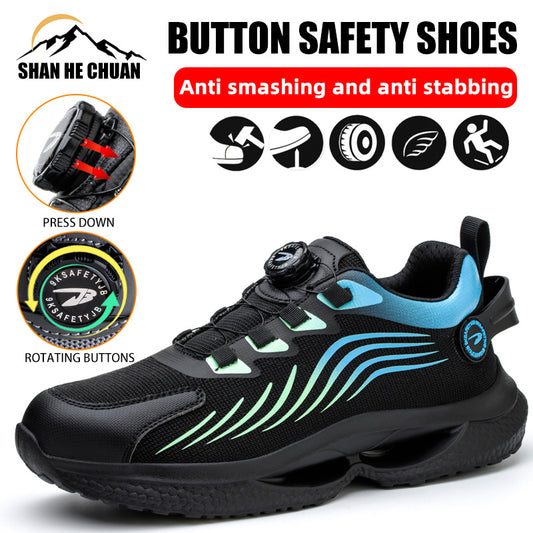 Safety shoes anti smashing anti piercing anti slip wear-resistant steel toe shoes lazy no tie safety shoes - LaTezza Online Shop