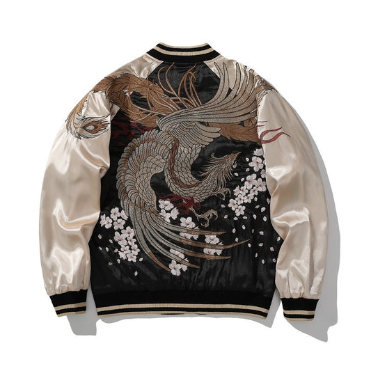 Zhuque Heavy Industry Embroidered Jackets Men and Women Jackets Baseball Uniforms Phoenix Chinese Trend Brand - LaTezza Online Shop