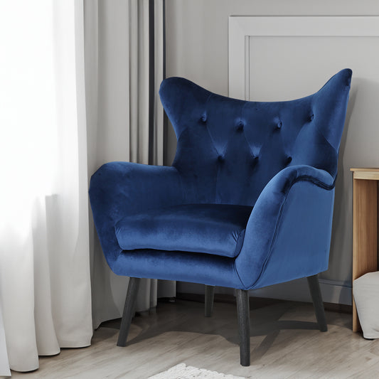 Navy Blue Armchair for Living Room, Velvet Upholstered - LaTezza Online Shop