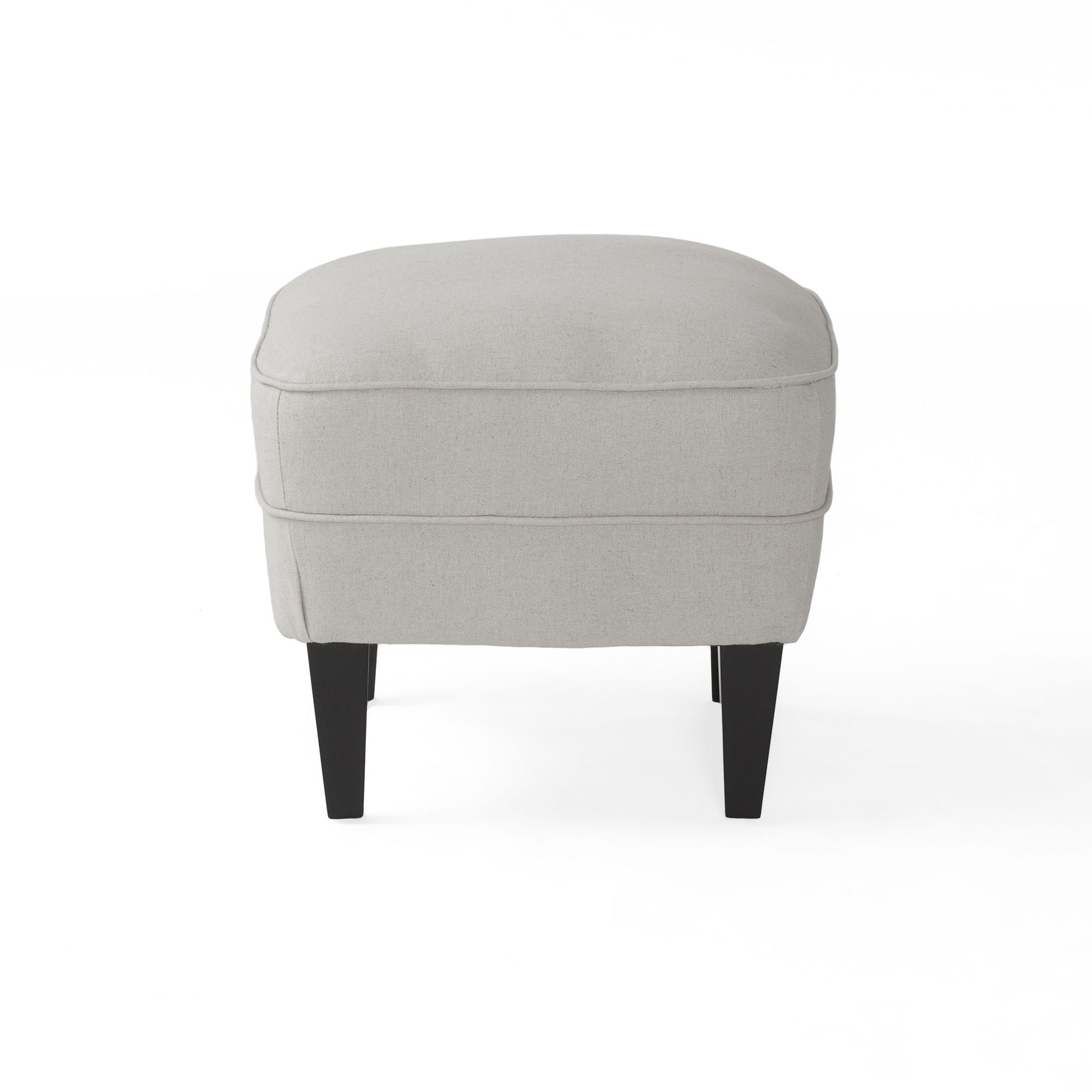 Arm Chair with Ottoman Modern light grey tufted fabric club chair and Ottoman set, stylish cushioned armchair - LaTezza Online Shop