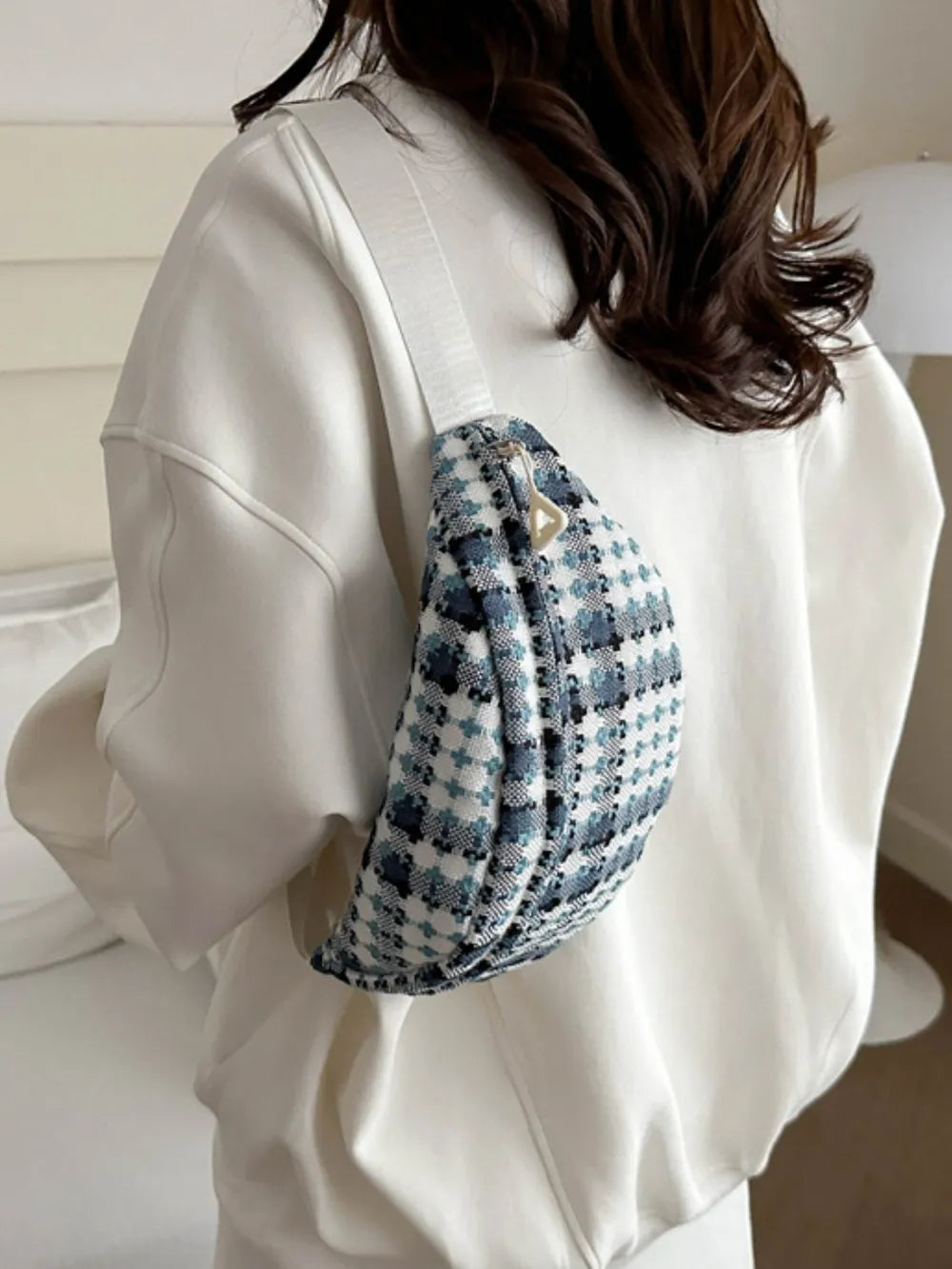 Strap Crossbody Bag Plaid Wide - LaTezza Online Shop