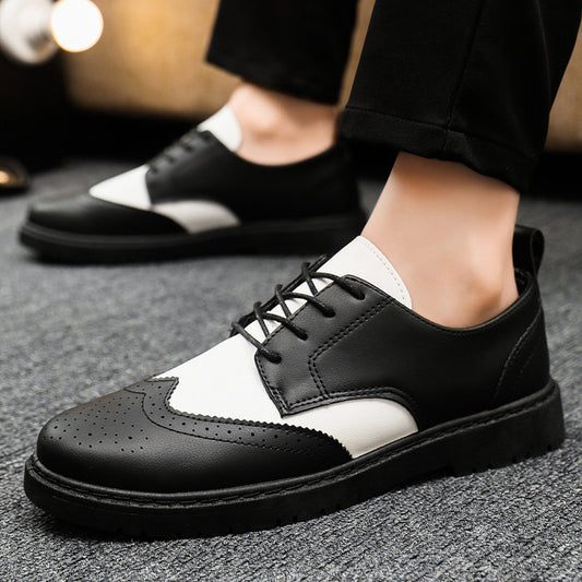 Anti slip Young Black Middle aged Dad High end Wear resistant British Style Casual Men's Formal Leather Shoes Autumn Edition - LaTezza Online Shop