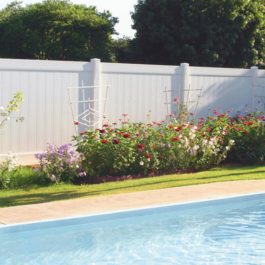 Privacy Fence Panels 6ft.H x 6ft.W WHITE Vinyl Full set of 2 Pcs - LaTezza Online Shop