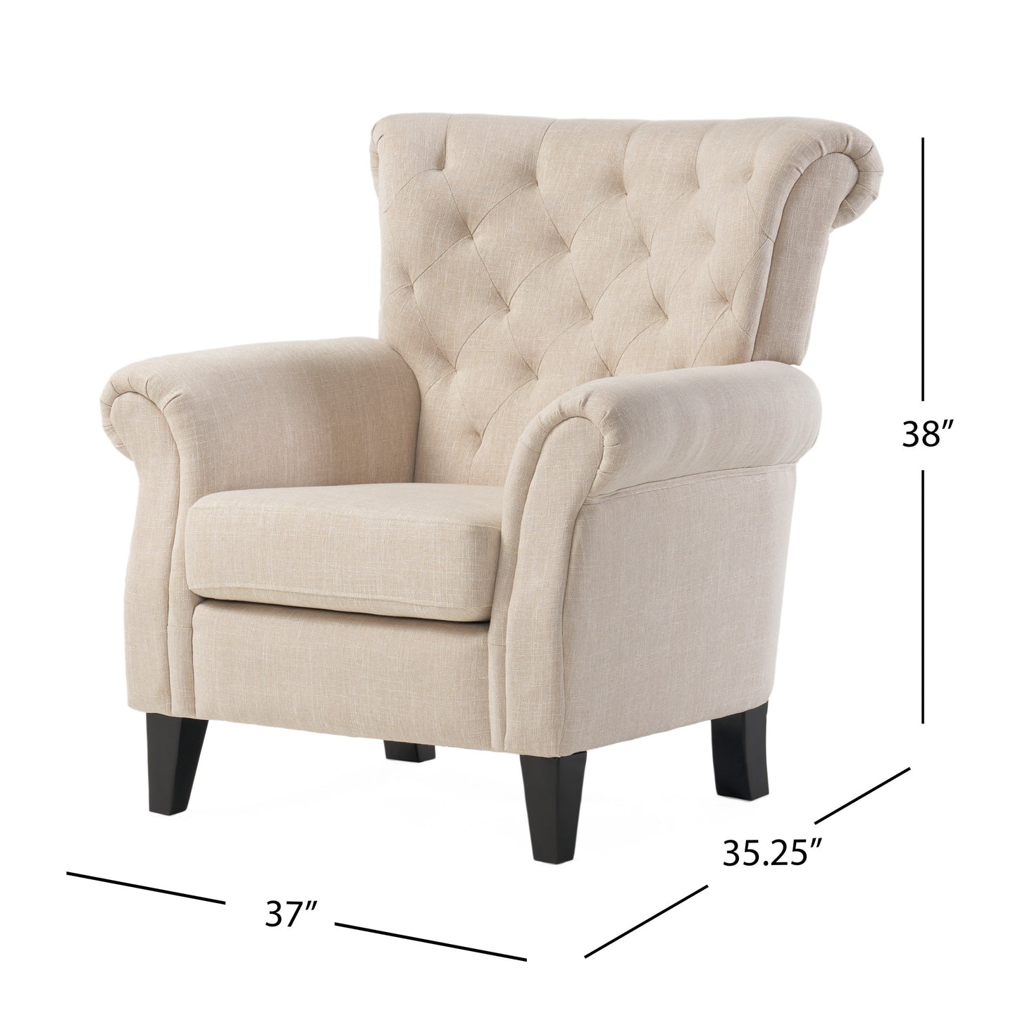 Springfield Tufted Armchair for Living Room, Light Beige - LaTezza Online Shop