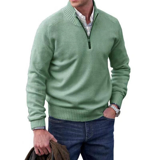 Men's Zipper Stand up Collar Sweater Wool Men's Warm Sweater - LaTezza Online Shop