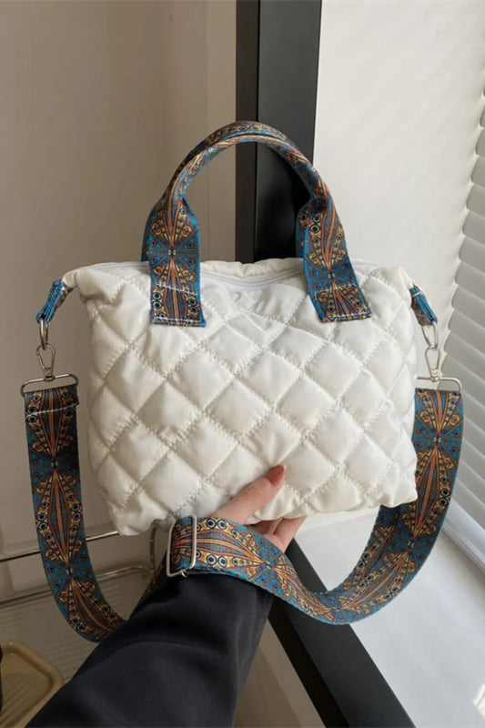 Crossbody Bag Bubble Textured Printed Strap Handbag - LaTezza Online Shop