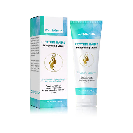 West&Month Protein Hair Straightening Cream Long-lasting Styling Repair Damage Soft Cream