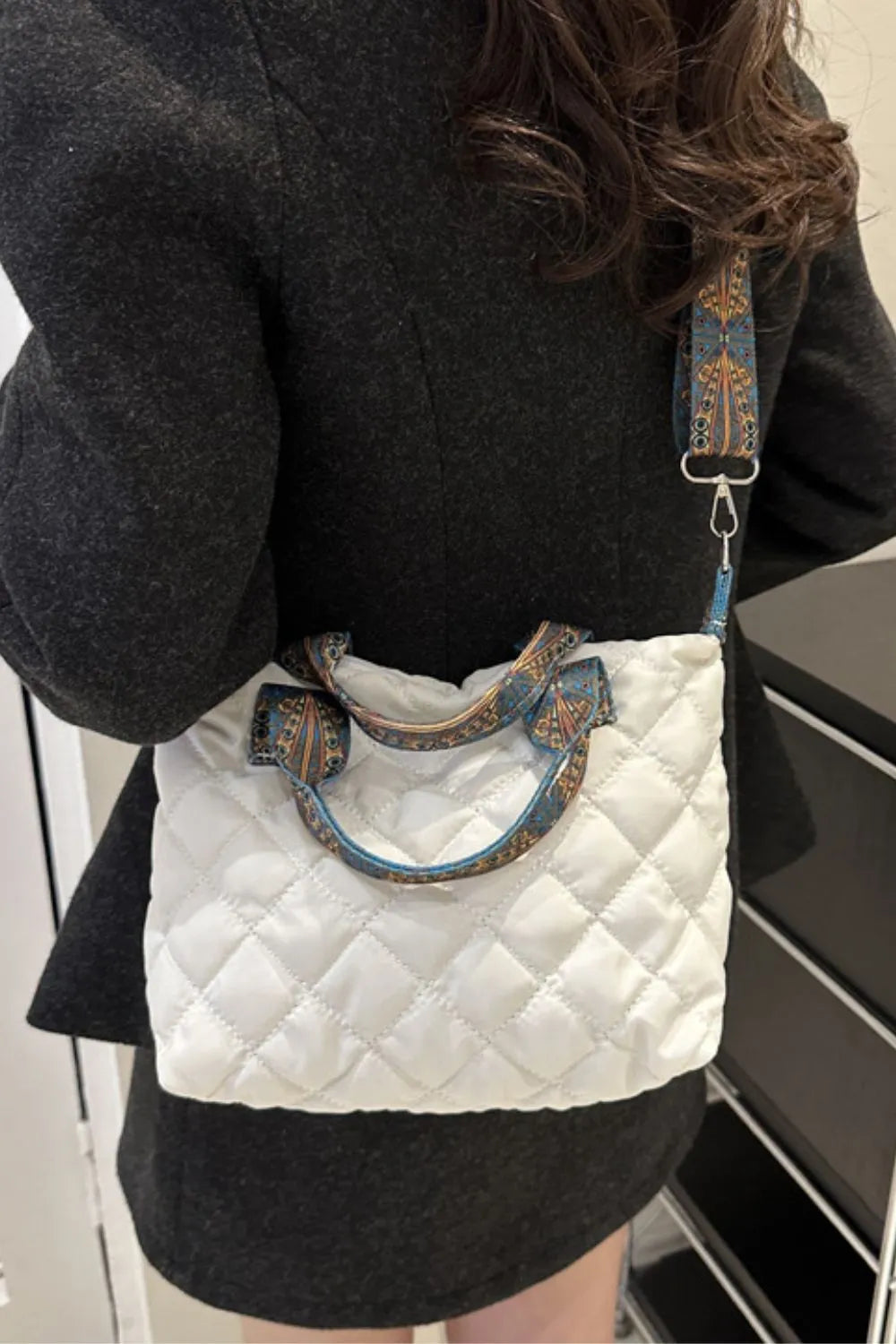Crossbody Bag Bubble Textured Printed Strap Handbag - LaTezza Online Shop