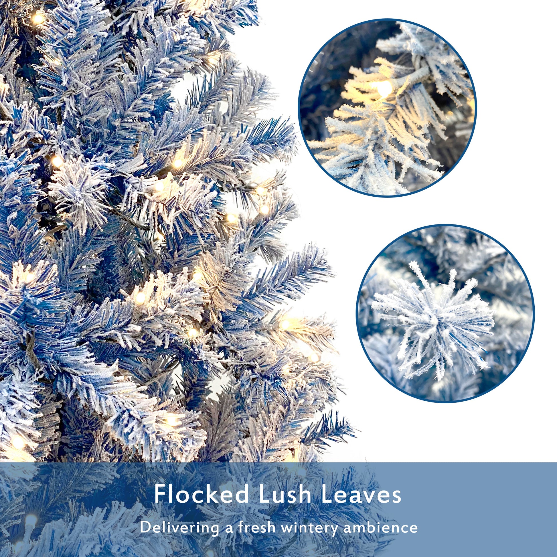 6FT pre ignited hinge chain artificial fir Christmas tree with snowflake - LaTezza Online Shop