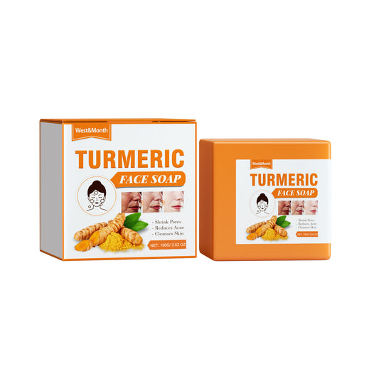 West&Month Turmeric Face Soap, Face Repair Gentle Cleansing, Fade Spots And Smooth Fine Lines Cleaner Soap - LaTezza Online Shop