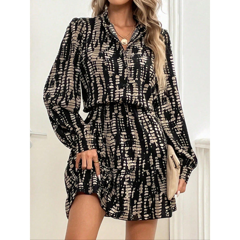 Tie dye printed waist cinching spring mid skirt dress - LaTezza Online Shop