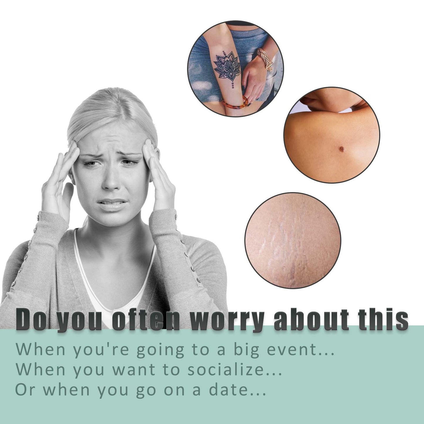 South moon Birthmark Skin Tone Concealer, Cover Body Scars Tattoo Spots Waterproof Color Masking Tape - LaTezza Online Shop