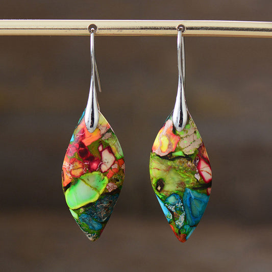 New Bohemian Emperor Stone Leaf Pendant Earrings and Accessories - LaTezza Online Shop