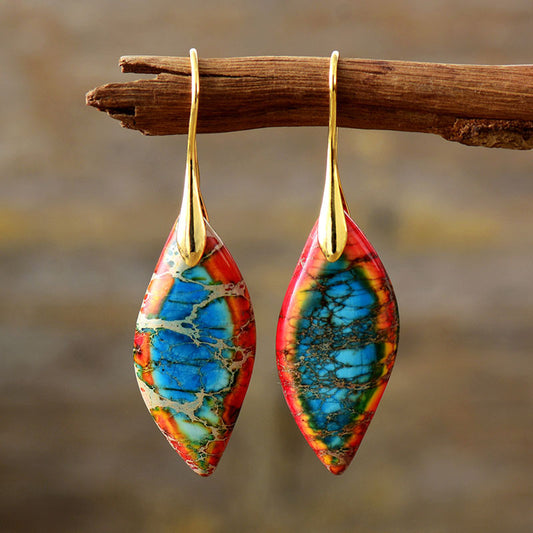 New Bohemian Emperor Stone Leaf Pendant Earrings and Accessories - LaTezza Online Shop