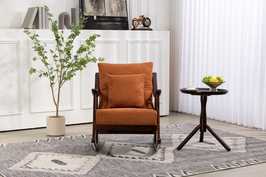 Mid Century Modern Accent Chairs Comfy Upholstered Glider Arm Chair with Solid Wood for Living Room Bedroom Balcony - LaTezza Online Shop