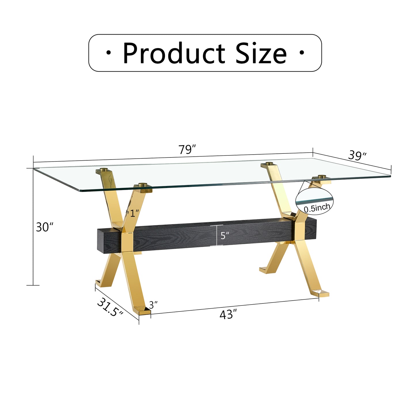 Dining table Modern tempered glass dining table Large modern office desk - LaTezza Online Shop