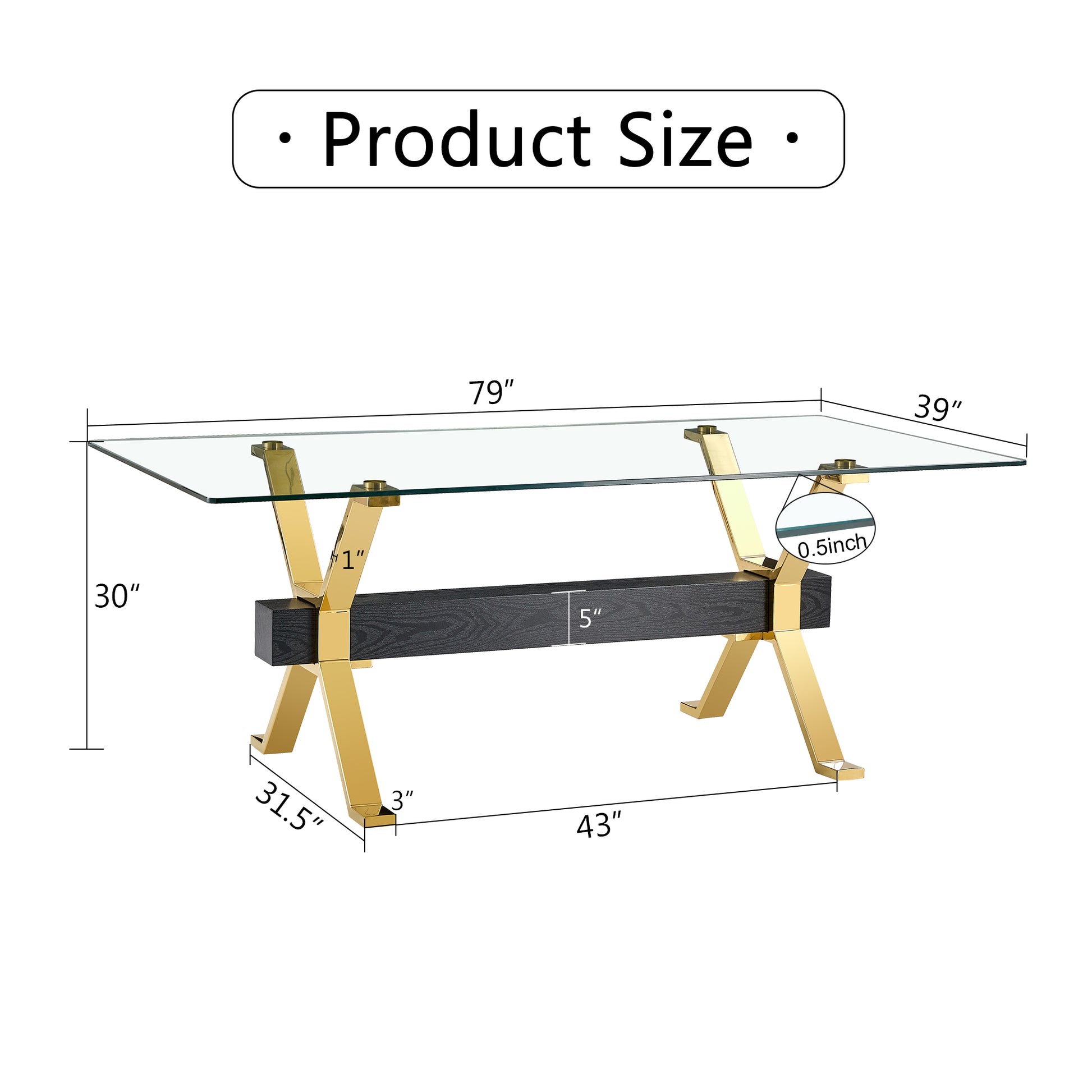 Dining table Modern tempered glass dining table Large modern office desk - LaTezza Online Shop