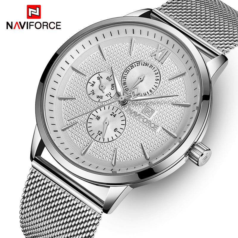 Men's NAVIFORCE Top Brand Luxury Waterproof Ultra Thin Clock Male Full Steel Casual Quartz  Watch Men Sports Wrist Watch - LaTezza Online Shop