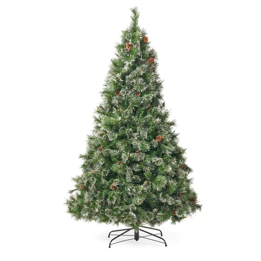7' Cashmere and Snow Bristle Mixed Tree with 75Pine Cones and 900 LED Lights-UL,1233tips,Dia.:59 - LaTezza Online Shop