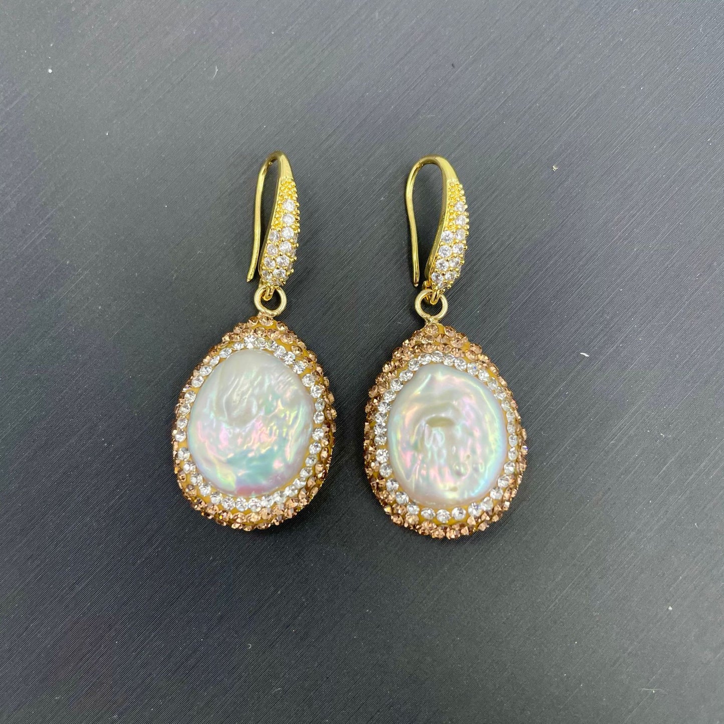 Baroque shaped pearl earrings luxury dangle jewelry - LaTezza Online Shop