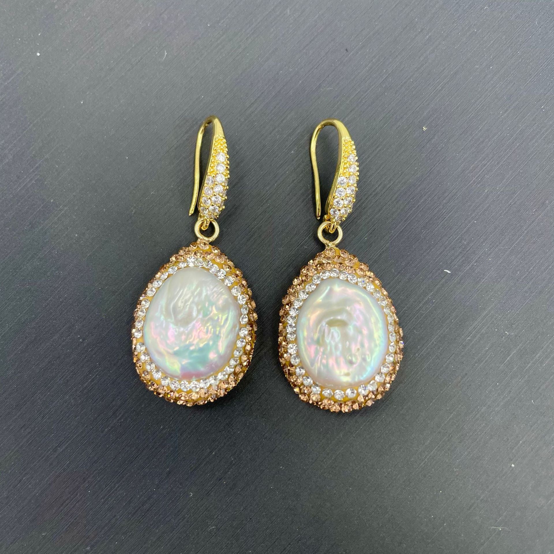 Baroque shaped pearl earrings luxury dangle jewelry - LaTezza Online Shop