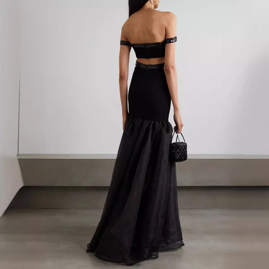 Off shoulder fishtail evening dress - LaTezza Online Shop