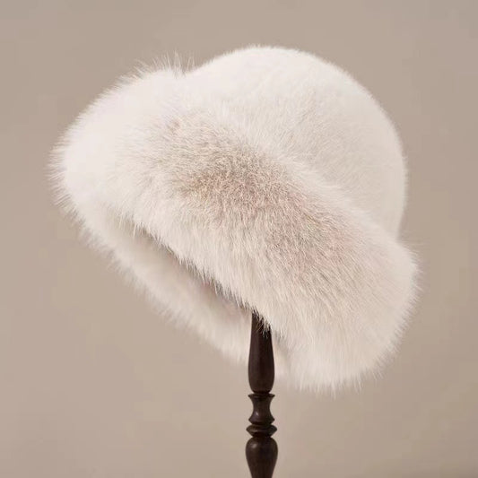 Mongolian hat with thickened insulation, faux fur fashion basin hat, faux mink fur women - LaTezza Online Shop
