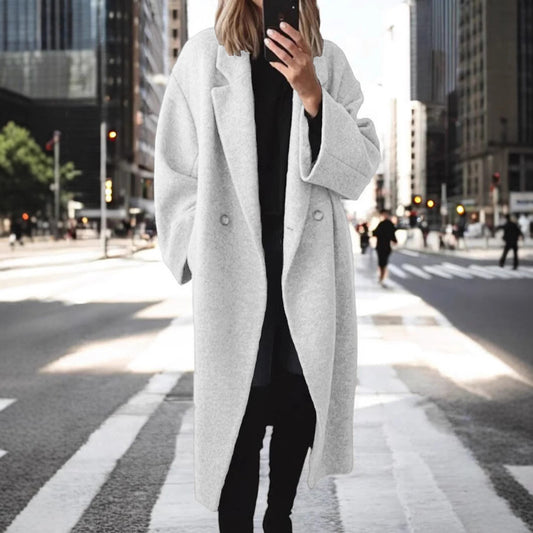 Women's multi colored and multi size woolen long windbreaker jacket - LaTezza Online Shop