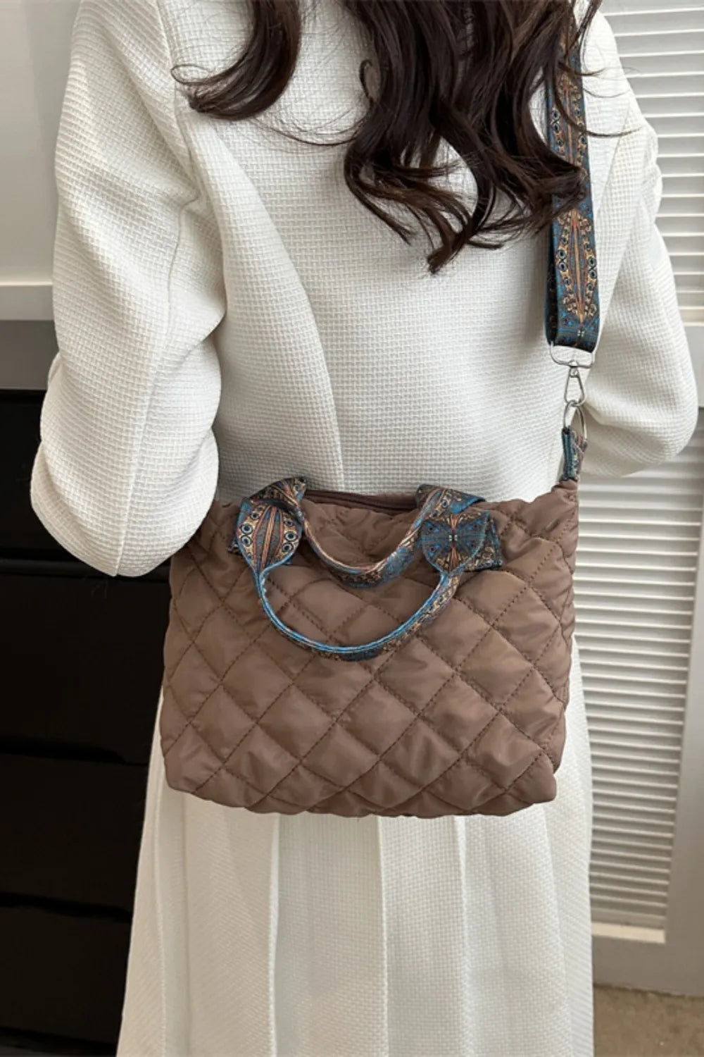 Crossbody Bag Bubble Textured Printed Strap Handbag - LaTezza Online Shop