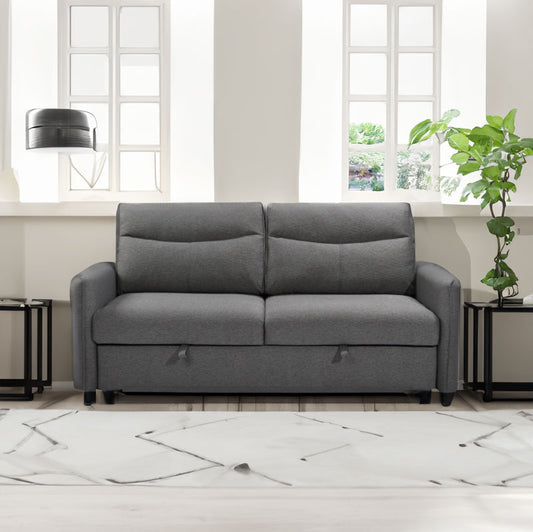3 in 1 Convertible Sleeper Sofa Bed Modern Fabric Loveseat Futon Sofa Couch w/Pullout Bed Grey - LaTezza Online Shop