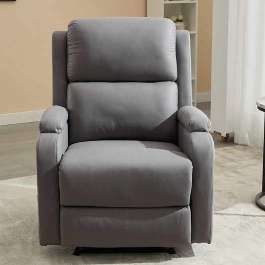 PU leather recliner massage chair with adjustable leg positions at the back, easy to reach side buttons - gray - LaTezza Online Shop