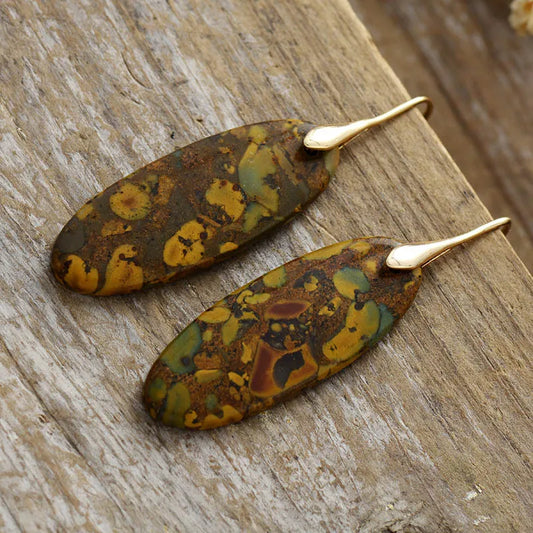 Natural Stone Copper Dangle Earrings - LaTezza Online Shop
